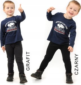 Ocieplane Getry chłopięce Długie legginsy Spodnie Granatowe 134 5