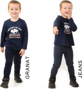 Ocieplane Getry chłopięce Długie legginsy Spodnie Granatowe 134 6