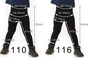 Ocieplane Getry chłopięce Długie legginsy Spodnie Granatowe 134 8