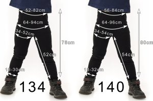 Ocieplane Getry chłopięce Długie legginsy Spodnie Granatowe 134 10