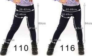 Ocieplane Legginsy dziecięce Polskie bawełniane klasyczne Getry Czarne 104 9