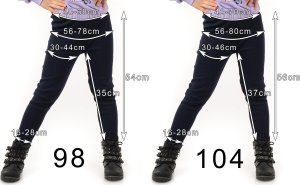 Ocieplane Legginsy dziecięce Polskie bawełniane klasyczne Getry Czarne 152 8