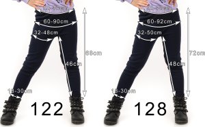 Ocieplane Legginsy dziecięce Polskie bawełniane klasyczne Getry Czarne 152 10