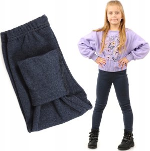 Ocieplane Legginsy dziecięce Polskie bawełniane klasyczne Getry JEANS 134 1