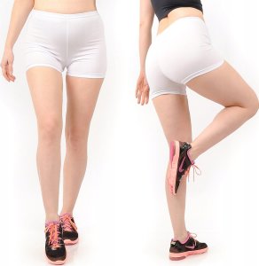Szorty Legginsy damskie Kolarki Krótkie Spodenki Białe M 2