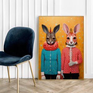 Plakat portret cyrkowy duet 21x29,7 cm A4 2