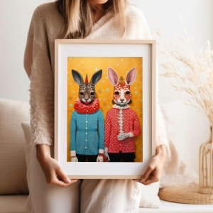 Plakat portret cyrkowy duet 21x29,7 cm A4 3