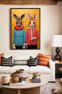 Plakat portret cyrkowy duet 21x29,7 cm A4 4