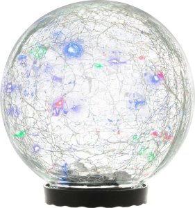 Oświetlenie solarne kula szklana 25 LED, wielokolorowe, 15cm 1