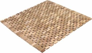 Antypoślizgowa mata, teak, naturalna, 50 x 48,5 cm 1