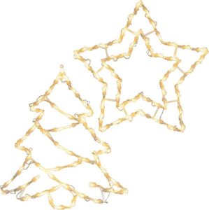 Dekoracja LED na Święta, gwiazda i choinka 2x50LED 1
