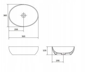 Umywalka Cersanit UMYWALKA NABLATOWA LARGA ELIPSA (50X38) BEŻOWY MAT BOX 4