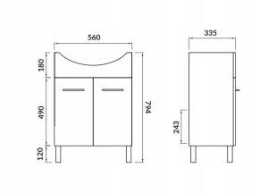 SZAFKA PODUMYWALKOWA OLIVIA 60 BIAŁA DSM FSC MIX70% SGSCH-COC-007574 M 2