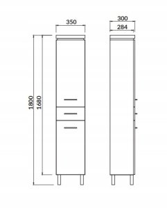 SŁUPEK OLIVIA 180 UNIWERSALNY BIAŁY DSM 12