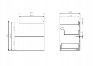 SZAFKA PODUM. MODUO SLIM 50 SZARA DSM FSC MIX70% SGSCH-COC-007574 2