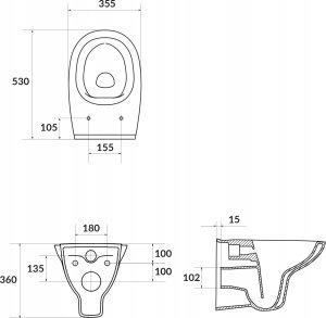 Zestaw podtynkowy Cersanit (S701-787) Miska Arteco, stelaż, deska duroplast wolnoopadająca, łatwe wypinanie, przycisk chrom 2