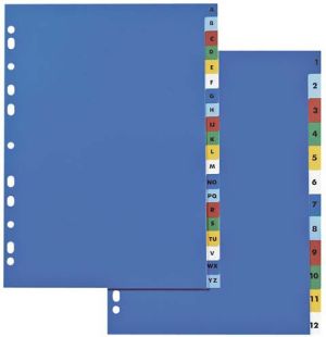 Elba Przekładki plastikowe A4+ numeryczne 1-12 kolorowe (100204813) 1