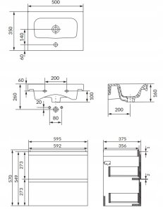 SET B887 MODUO SLIM 60 ANTRACYT ZM(S. FSC MIX70% SGSCH-COC-007574+UWIR 6