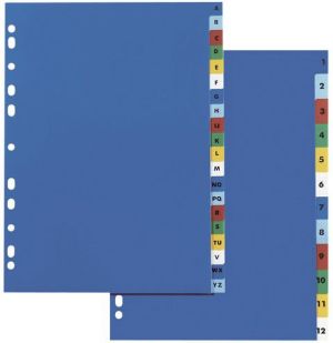 Elba Przekładki plastikowe alfabetyczne A4 A-Z kolorowe (E175520) 1