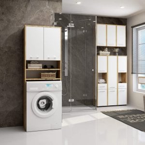 REGAŁ ŁAZIENKA FIN SŁUPEK 2D PRALKA ARTISAN - BIAŁY 5