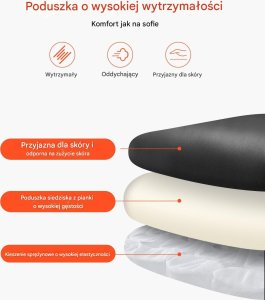 Krzesło biurowe Vevor Wysokiej klasy fotel biurowy z wysokim oparciem i regulacją podparcia lędźwiowego 5