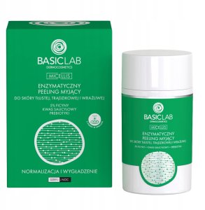 BasicLab Micellis Enzymatyczny peeling myjący do skóry tłustej, trądzikowej i wrażliwej, 35 g 1