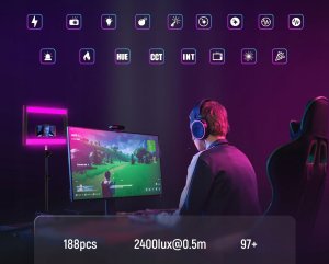 Lampa LED 20W RGB Klatka GRIP Uchwyt Telefon ISO 1/4 Sterowanie Bluetooth / A111 6