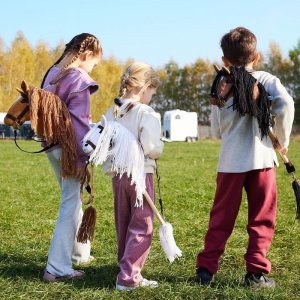 Koń na kiju Hobby Horse HOPPIHORSE A3 Leopard - biały, maść tarantowata Tootiny 12