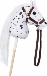 Koń na kiju Hobby Horse HOPPIHORSE A3 Leopard - biały, maść tarantowata Tootiny 4