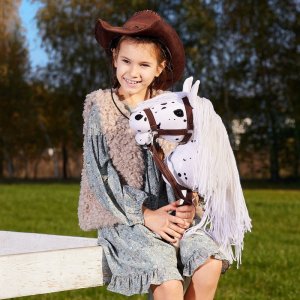 Koń na kiju Hobby Horse HOPPIHORSE A3 Leopard - biały, maść tarantowata Tootiny 9