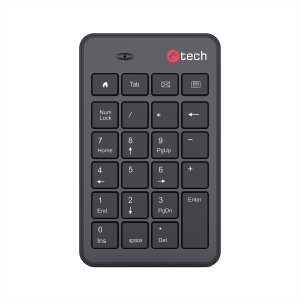 C-TECH Numerická kávesnice KBN-02WS, 23 kláves, Bezdrátová, Černá 1