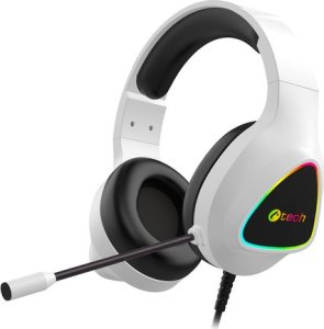 C-TECH Herní sluchátka Midas (GHS-17BK), RGB podsvícení, 3.5mm Jack, bílá 1