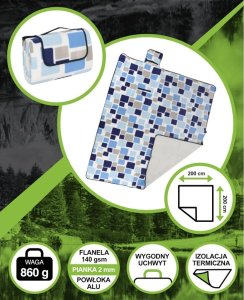 KOC PLAŻOWO PIKNIKOWY 200x200CM Z POWŁOKĄ ALU ENERO CAMP 1064109 6
