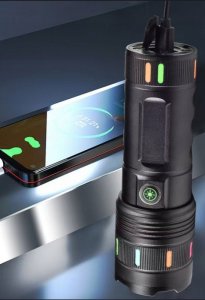 LATARKA Laserowa LED PM10-TG Taktyczna Mocna USB ZOOM POWERBANK 8951 5