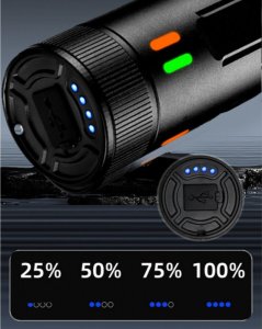 LATARKA Laserowa LED PM10-TG Taktyczna Mocna USB ZOOM POWERBANK 8951 6