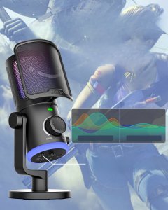 Mikrofon pojemnościowy studyjny FIFINE AM6 z TŁUMIENIEM SZUMÓW RGB 8