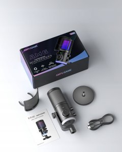 Mikrofon pojemnościowy studyjny FIFINE AM6 z TŁUMIENIEM SZUMÓW RGB 10