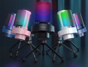 Mikrofon pojemnościowy studyjny Fifine A8W AMPLIGAME USB RGB PnP gamingowy 7