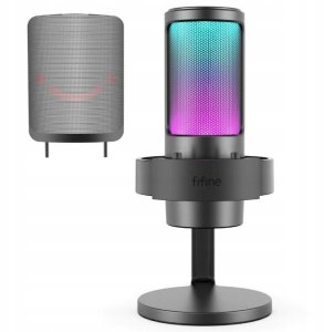 Mikrofon pojemnościowy studyjny Fifine A8 AMPLIGAME USB RGB PnP gamingowy 3