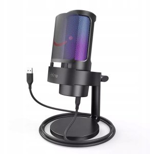 Mikrofon pojemnościowy studyjny Fifine A8 AMPLIGAME USB RGB PnP gamingowy 5