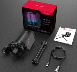 Mikrofon pojemnościowy studyjny Fifine A6VW AMPLIGAME USB RGB Plug&Play 2
