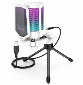 Mikrofon pojemnościowy studyjny Fifine A6VW AMPLIGAME USB RGB Plug&Play 3