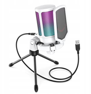 Mikrofon pojemnościowy studyjny Fifine A6VW AMPLIGAME USB RGB Plug&Play 5