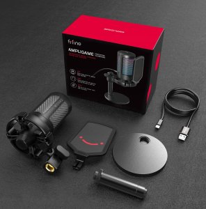 Mikrofon pojemnościowy studyjny Fifine A6 AMPLIGAME USB RGB PnP gamingowy 4