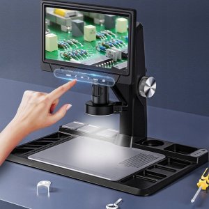 MIKROSKOP CYFROWY POWIĘKSZENIE 1600x 12MP 28 LED EKRAN HD IPS 10" 32GB SD 7