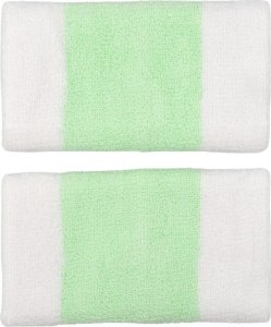 Frotki na nadgarstek Nike Swoosh Doublewide Wristbands 2 szt. biało-zielone N0001586117OS 2