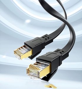 JSAUX kabel LAN Patchcord ethernet cat.8 3m płaski 40GB/s 2000Hhz 2