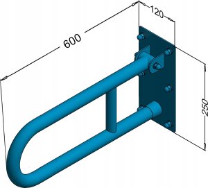 Poręcz uchylna DŁ.600MM polerowana 2