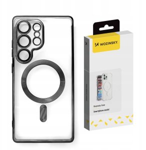 Etui Wozinsky Electroplated Case z Magsafe na Samsung Galaxy S25+ - czarne 1