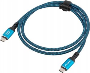Kabel USB Lanberg USB-C - USB-C 1 m Czarno-niebieski (CA-CMCM-45CU-0010-BK) 3